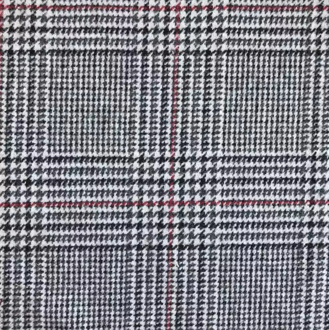 Checked cloth wholesale cheap plover carded wool fabrics