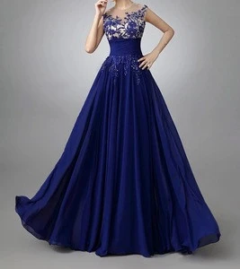Chic Stylish Royal Blue Custom Made Evening Dress 2017 Prom Dresses