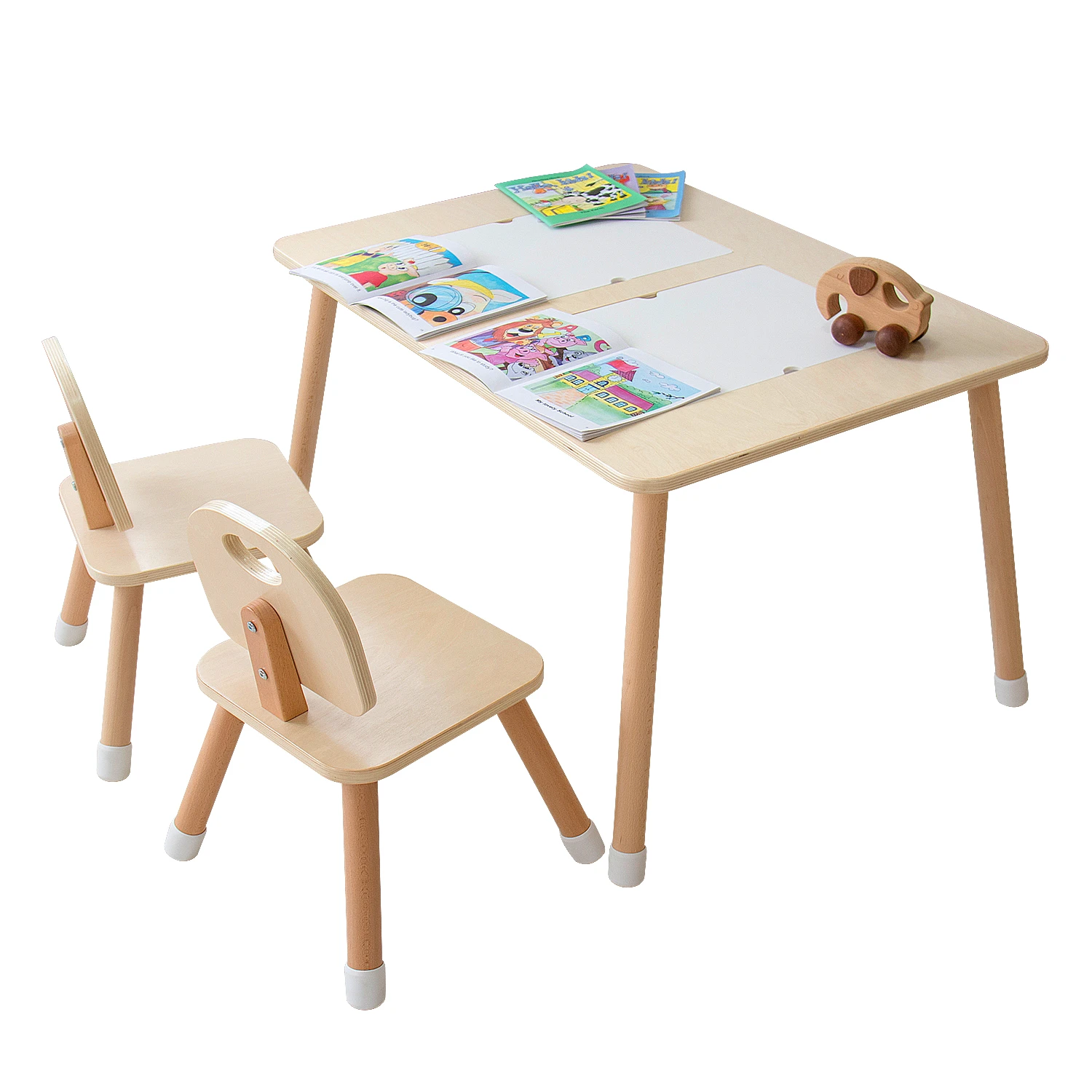 Children furniture table with 2 plastic storage box kids activity table kids toy storage table