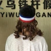 China factory cheap 80s brown mullet wig with band