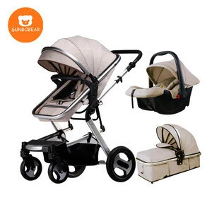 China factory lightweight baby pram 3 in 1 custom logo baby stroller with portable basket
