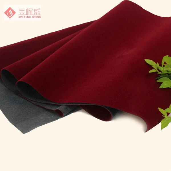 China Supplier Non woven Flocked Velvet Fabric For Pouch with adhesive