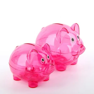 Christmas transparent piggy Money Box Coin save Bank Tin Can pig jar wholesales promotional gift for kids student children