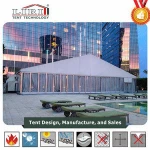 Classic wedding party tents with decorations for wedding planning