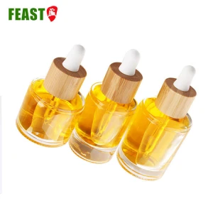 Clear Glass Personal Skincare Bottles 15ml Luxury Perfume Bottle Essential Oil Bottle with Dropper with Bamboo Screw Lid