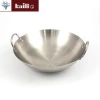 Commercial Stir Fry Wok Professional Stainless Steel Cooking Wok 34- 60cm with two handle