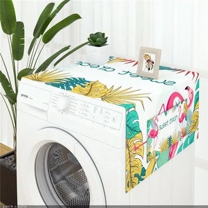 Cotton linen drum washing machine cover towel bedside table microwave oven cloth cover dustproof cloth