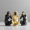 Creative Gold Resin Three No Monkey Accessories Home Wine Cabinet Accessories Living Room Porch Table Top decoration