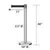 Crowd Control Stanchion Set, Stanchion Set with 6.6 ft/2 m Black Retractable Belt, Black Crowd Control Barrier