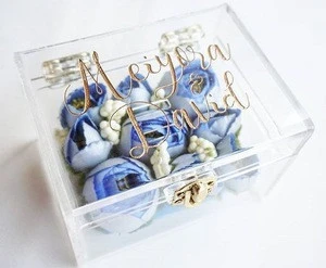 crystal acrylic plexiglass wedding ring box handmade