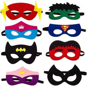 Custom Christmas halloween face mask cheap felt and elastic superhero masks party for kids