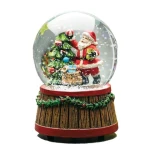 Custom diy Christmas dogs around tree glitter snow globes
