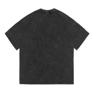 Custom logo men 100 cotton acid wash t shirts black wholesale high quality heavy weight oversized hip hop vintage t shirt mens