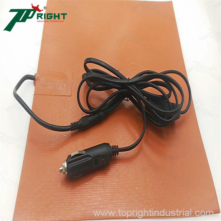 Custom Made Electric Flexible Silicone Heater Battery Operated Reptile Heating Pad  with Cigarette lighter