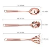 Custom Non stick rose gold kitchen accessories Stainless Steel Kitchenware Cooking Tools Complete Kitchen Utensil Sets of Holder