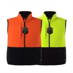Custom Orange Hi Vis Security Vest And Polar Fleece Fabric Vest
