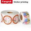 Custom self adhesive sticker printing round circular food label sticker, circle jar product labels roll