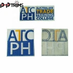 custom shape felt background iron on backing embroidery patch
