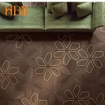 Custom solid natural wood parquet flooring wood villa decor marble inlay interlocking solid oak wooden flooring