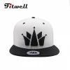 Custom Wholesale 6 Panel 3D Embroidered Caps black and white Snapback hat