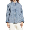 Custom women designer fashionable 100% cotton vintage washing dolman Sleeve Quilted Jacket