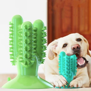 Customized Color No Toxic Food Dispenser Rubber Chew Toy Dog Teeth Cleaning Toy Toothbrush