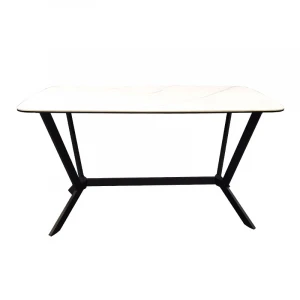 Customized Modern Furniture Metal Feet Lunch Wood Vintage Square Dining Table