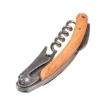 Customized Promotion Waiters Corkscrew wood Handle All-in-one Wine Opener  Corkscrew Bottle Opener