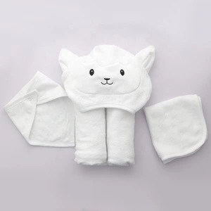 Cute Lamb Face Design Organic Bamboo Baby Hooded Towel