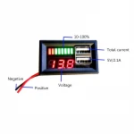 DC 12V Digital Car Motorcycle Voltmeter Voltage Battery Panel Meter With Dual USB 5V Output