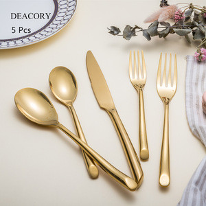 DEACORY Gold plated cutlery wholesale PVD coating copper cutlery flatware