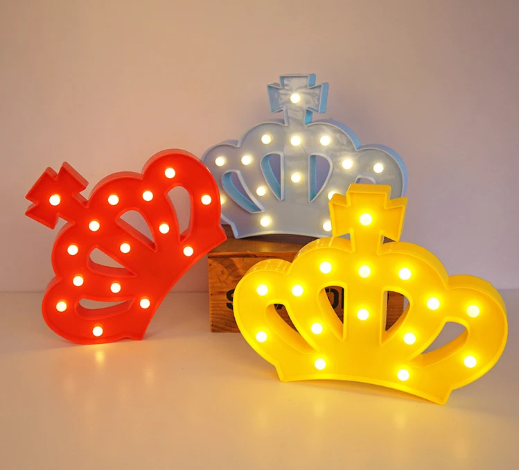 Decorative lighting crown model desktop lamp led marquee light electronic led sign light table for kids party Christmas