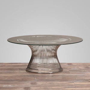 Designer furniture glass top wire table replica Warren Platner coffee table