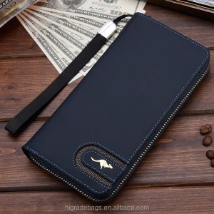 Designer Men Wallets Famous Brand kangaroo Men Long Wallet Clutch Male Wrist Strap Wallet Big Capacity Phone Bag Card Holder