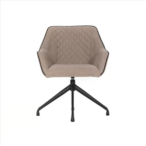 Dining Room Nordic Simple Stainless Steel Swivel Chair Velvet Fabric Dining Chair