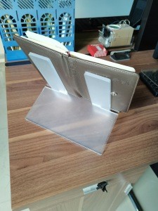 Disassemble Acrylic Open Book Holder Magazine Display Stand Flat Open Acrylic Magazine Tray Holder Tabletop Lucite Book Stand