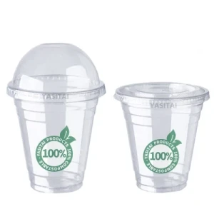 Disposable U Shaped PLA Cup 12 14 16 18 24 Oz Clear Plastic Cup Cold Drinking Juice Bubble Tea with Lid