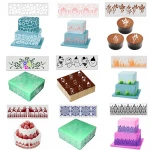 DIY Bohemian Style Cake Stencil Airbrush Painting Mold Fondant Cake Mousse Decorating Molds