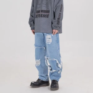 DiZNEW Factory Whloesale Custom Mens Heavy Rips Fashion Mens Jeans Denim Jeans
