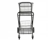 Double basket folding style transport supermarket shopping trolley cart