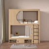 Double Capsule Dormitory Bed Frame High Low Student Bunk Beds Queen Size Single Youth Apartment Beds Solid Wood Iron Hotel Style