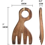 Eco-Friendly Nature Bamboo Salad Hand Maker Salad Mixing Bowl With Salad Claw