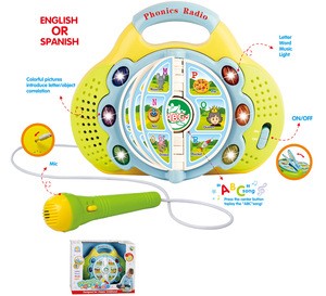 Educational Toy Battery Operated Interactive Learning Machine Spanish / English  Language Learning Toy With Light Music For Kid
