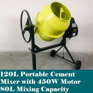 Electric 450W 120L Portable Cement Mixer Concrete Mixer Machine
