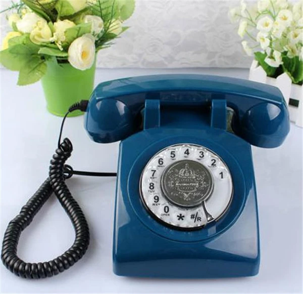 European Popular Phone antique style landline ABS Rotary antique Corded telephone
