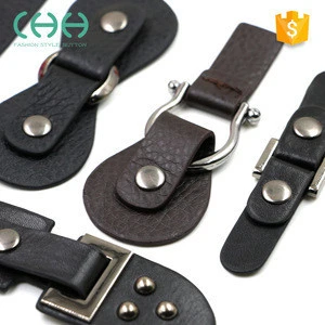 Exquisite fashion accessories black leather buckle for winter coat