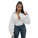 Factory direct sale solid color casual blouse for women shirt lantern sleeve