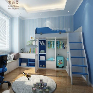 Factory export modern style  wooden bunk bed /kids bunk bed/children bunk beds with wardrobe