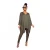 Import Factory Made Polyester Fibre Solid Color Slit V-Neck Long Sleeve Set Two-Piece from China