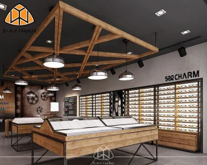Factory Made Wall Mount Eyeglass Wall Display Showcase Optical Shop Interior Design Glass Optical Display Cabinets